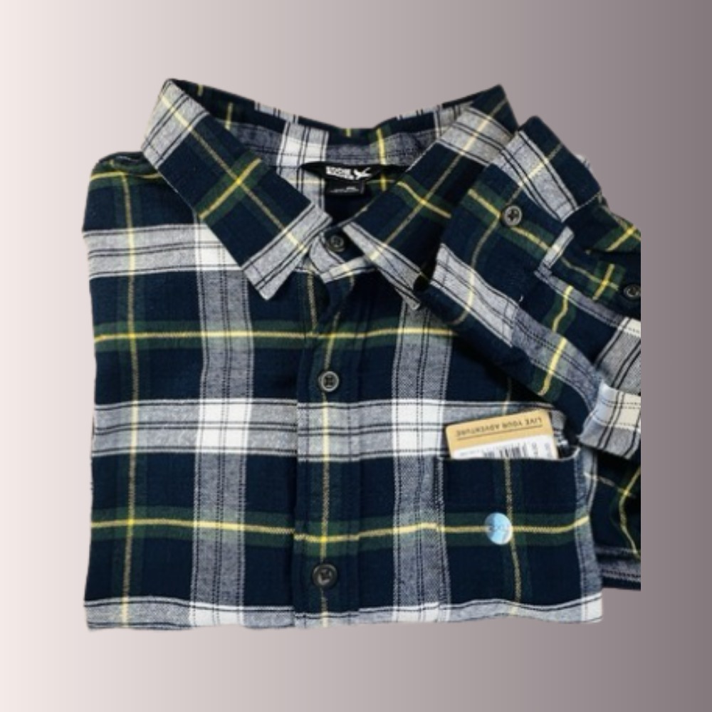 Eddie Bauer Mens Field Flannel Flex 2.0 Shirt Blue Plaid 2XL - NWT